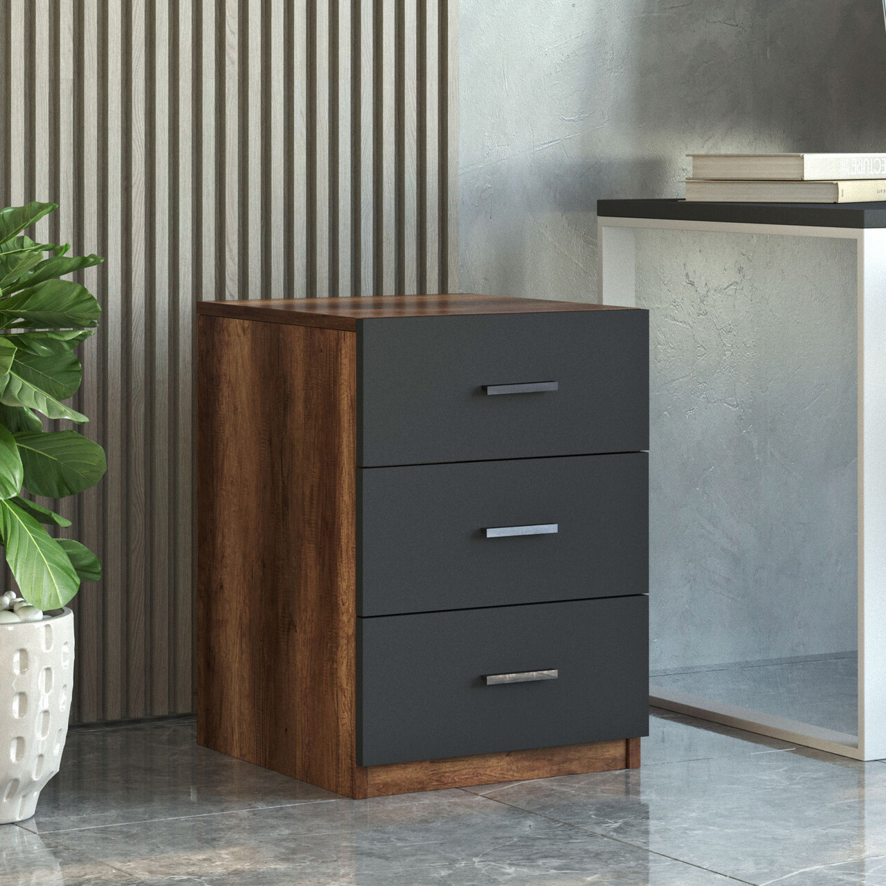 Dulapior, Hanah Home, Vo3-Ba, 44.5x61.8x46.6 cm, Nuc / Antracit - imagine 7